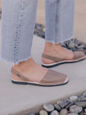 Pons Taupe Slingback Espadrille Sandal - Taupe
